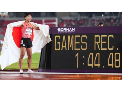 アジア大会・陸上800ｍ　落合晃選手　金メダル！！